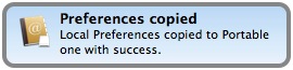 Copy preferences done popup