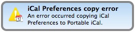 Copy preferences error popup