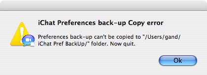 Backup copy error window screenshot