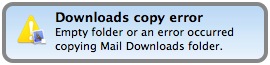 Copy downloads error popup