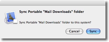 Sync Mail Download folder window